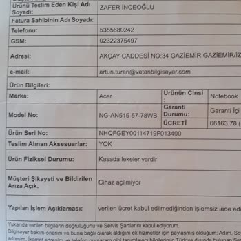 Vatan Bilgisayar Sattığı Malin Arkasında Durmuyor