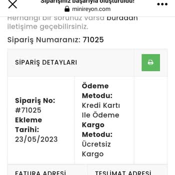 Mini Reyon Para İadesi Yapılmıyor.