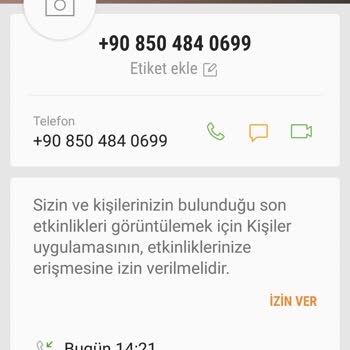 0850 484 06 99 Şüpheli Arama Görünüyor.