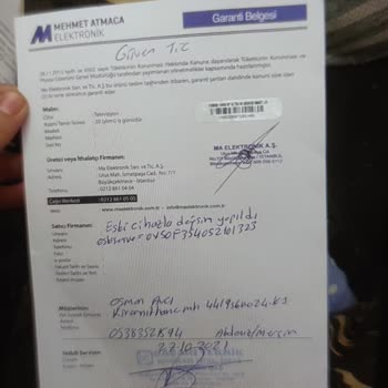 Onvo Marka Televizyon Panelinin 2. Kez Arızalanması Ve İlgisizlik