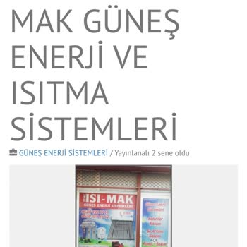 Ezine Isı-mak Güneş Enerji Ve Isıtma Sistemleri İnsanları Oyalıyor
