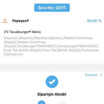 Popeyes Ve Bayat Et Ve Sipariş Sorunu