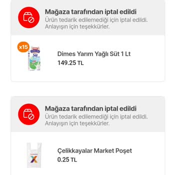 Hepsiburada Hepsimarket Ve Çelikkayalar Hayal Kırıklığıdır.
