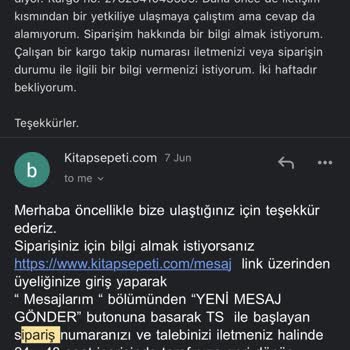 Kitap Sepeti Kargom Nerede?
