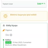 Enuygun.com Bilet İptaline İlişkin Para İadesinin Yapılmaması
