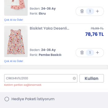 LCW Çarktan Kazanılan Kodu Kabul Etmiyor