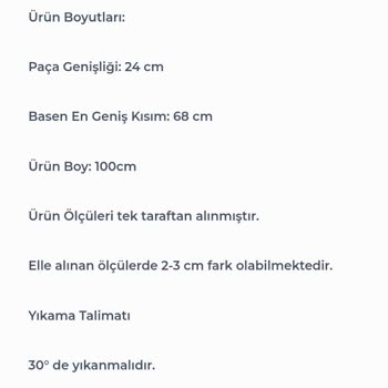 Sümeyye Yavuz Altüst Takım Beden Uyumsuzluğu, Etiketi Kesilmiş Ürün, Sığ Beden Aralığı