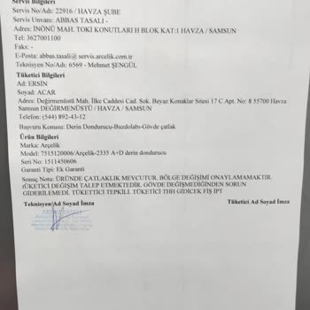 Arçelik Ek Garantim Olduğu İçin Ürün Değişimi İstiyorum.
