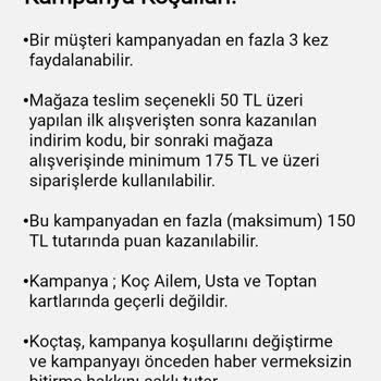 Koçtaş Kampanyasından Kazandığım İndirimi Uygulamıyor