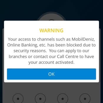 Denizbank Hesabın Ve Mobil Uygulamanın Gerekçesiz Engellenmesi