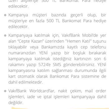 VakıfBank Bankomat Puanımın Hesabıma Yatmaması.