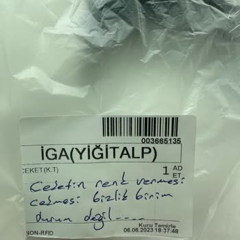 Yiğitalp Laundry Kurutemizleme De Giyilemez Duruma Gelen Ceket
