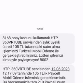 Paycell Vizyon Mobil'den Bilgim Dışında 105 TL Çekildi