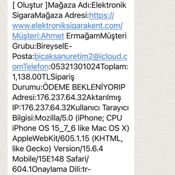 Elektroniksigarakent.com Elektronik Sigara Siparişi Sorunu