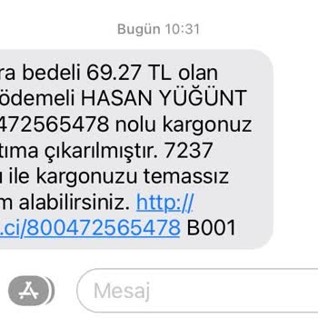 Yurtiçi Kargo Alıcıya Fatura Bedeli