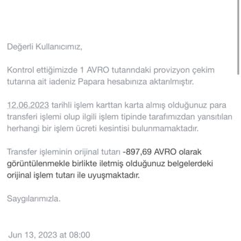 Papara Hesabıma Eksik Para Yatırdı