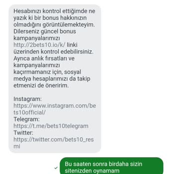 Bets10 Kayıp Bonusu Vermiyorlar