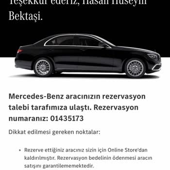 Mercedes-Benz  Araç Rezervasyonu İptali