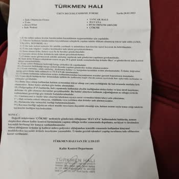 Türkmen Halı İade Ve Değişim