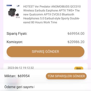 Sdxtp  ismi kullanılarak yapılan işlemden Paramın İadesini İstiyorum