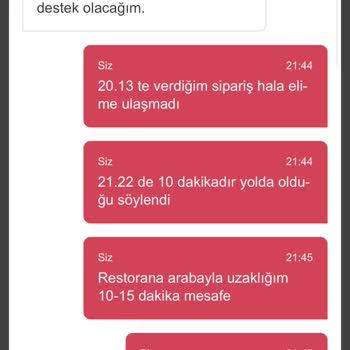 Saraylı Restoran Sipariş Gönderilmedi Ve Bilgi Verilmedi
