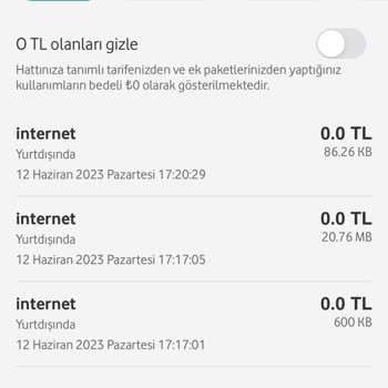Vodafone Yurt Dışında Data Kullanmadığım Halde Paket Aşım Ücreti