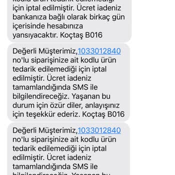 Koçtaş Web Sitesinden Siparişimi Tamamladığım Ürünlerimi Göndermiyor