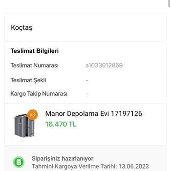 Koçtaş Web Sitesinden Siparişimi Tamamladığım Ürünlerimi Göndermiyor