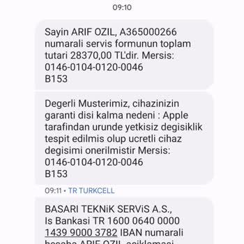 iPhone Apple Tarafından Yetkisiz Değişiklik Tespit Edilmiştir Yalanı