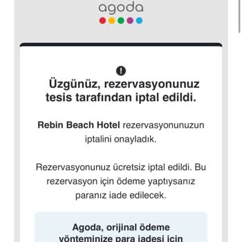 Rebin Beach Hotel Ücretini Ödediğim Rezervasyonumu İptal Etti!
