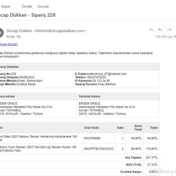 Sincap Dükkan Sipariş Malzeme Teslimat Sıkıntısı!