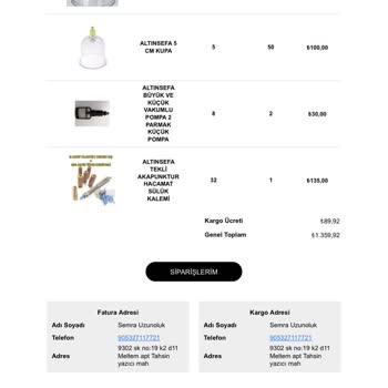 Altınsefa (altinsefa.com.tr) Siparişimi Kargolamayıp, İletişim Cevapsız