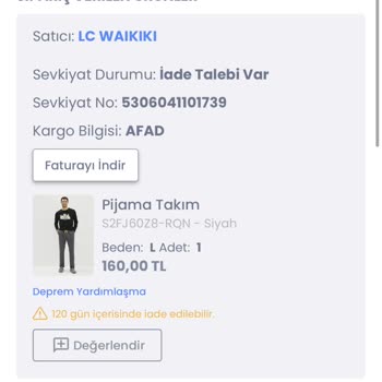 LCW Deprem Seferberliği Ürünü