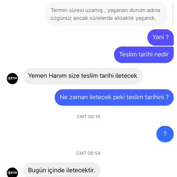 Apex Halı Ürün Teslim Etmiyor İadeye Mağazaya Çağırıyor