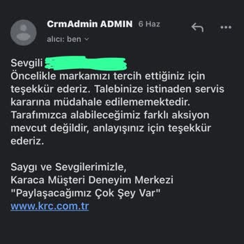 Karaca Züccaciye Garantide Kaybettiği Ürünün Zararını Karşılamıyor