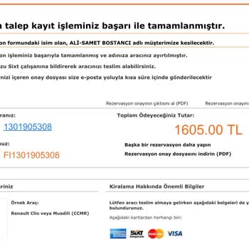 Sixt Anlaşmalı Firmaya Uyguna Kiraya Araç Vermeme Bahanesi