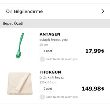 IKEA Online Üyesiz İade Talebim Alındı Ancak Sonraki Adıma Geçiş Yok