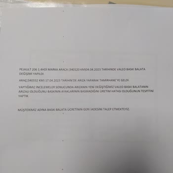 Valeo Baskı Balata Sıkıntısı