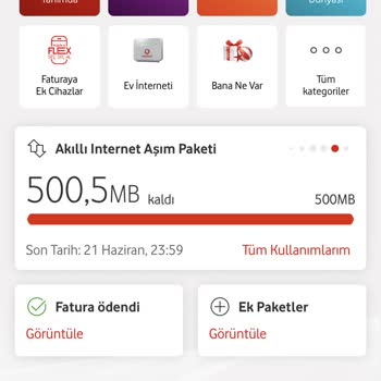Vodafone Kendine Kendine Ek Paket Tanımı