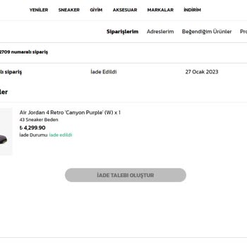 Wunder Aldığım Jordan I Bana Sağlamadı.