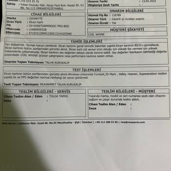 Gigabyte RTX 3060 Ti Gaming Oc Pro 8GB Rev 3.0 Coil Whine Arızası