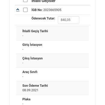 Kuzey Marmara Otoyolu Haksız Geçiş İhlali Cezası İcrası