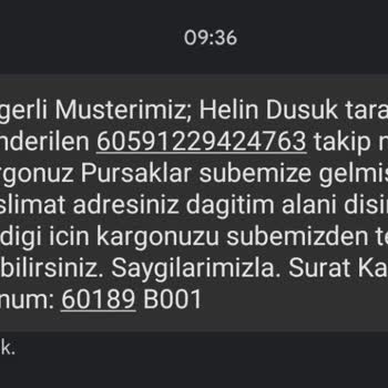 Pursaklar Sürat Kargo Kargoyu Getirmiyor
