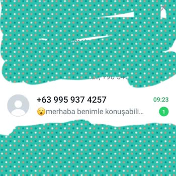 WhatsApp' +63 Kodlu Numaradan Gelen Mesaj