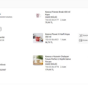 Karaca Züccaciye Karaca Ücret İadesi Yapmaması