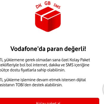 Vodafone Yanımda Uygulamasında Zorla Tobi'ye Yönlendirme