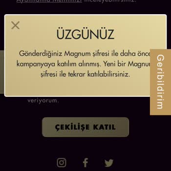 Magnum Çubuğu Kullanılmış Şifre
