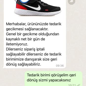 Koray Spor Sipariş Kargoya Verilmemesi