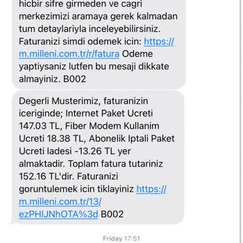 Millenicom Haksız Modem Faturalandırması