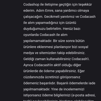 Codashop Satılan Hizmetin İadesi Kabul Edilmiyor!?